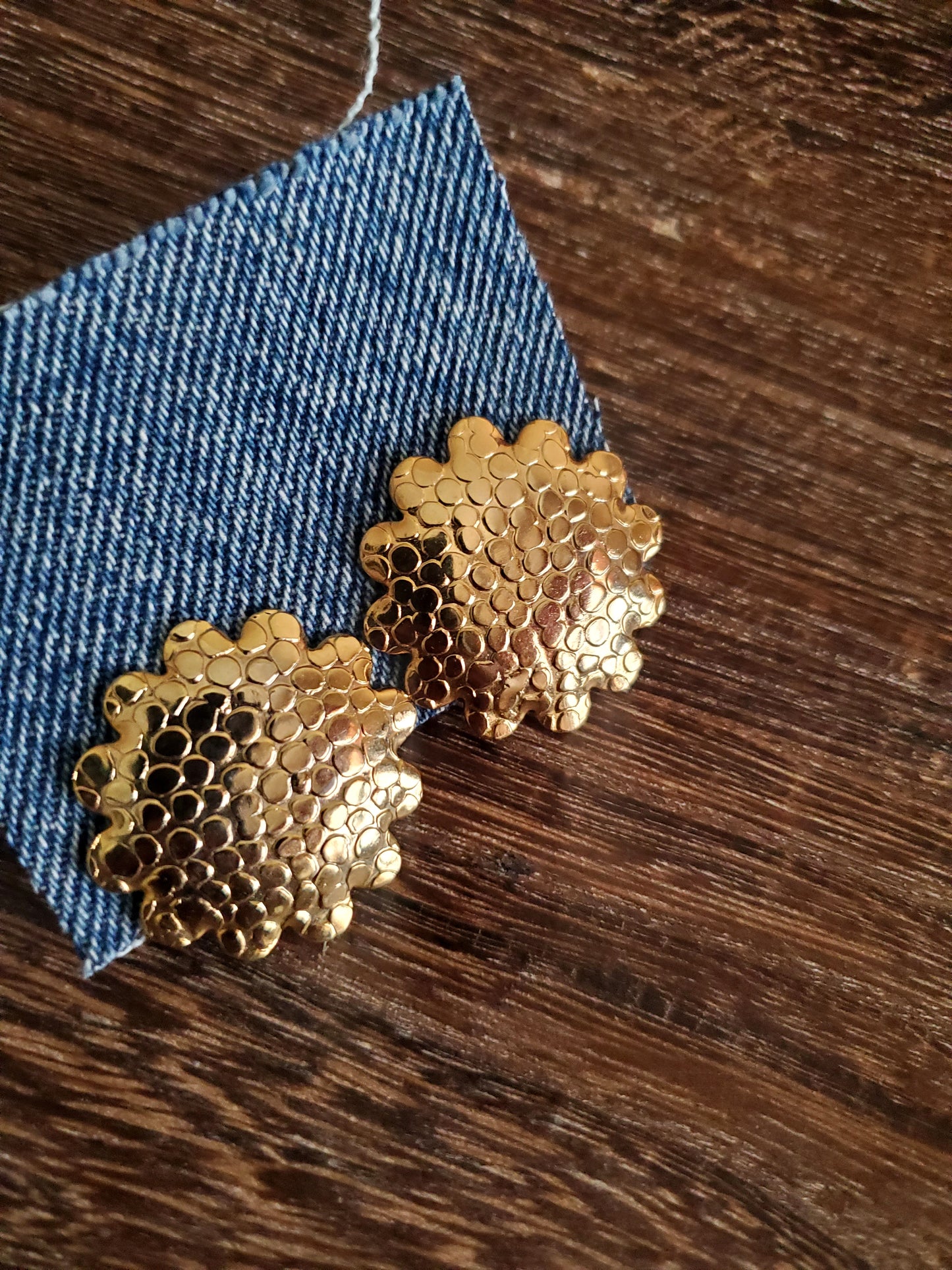 Vintage Honeycomb Splatter Earrings