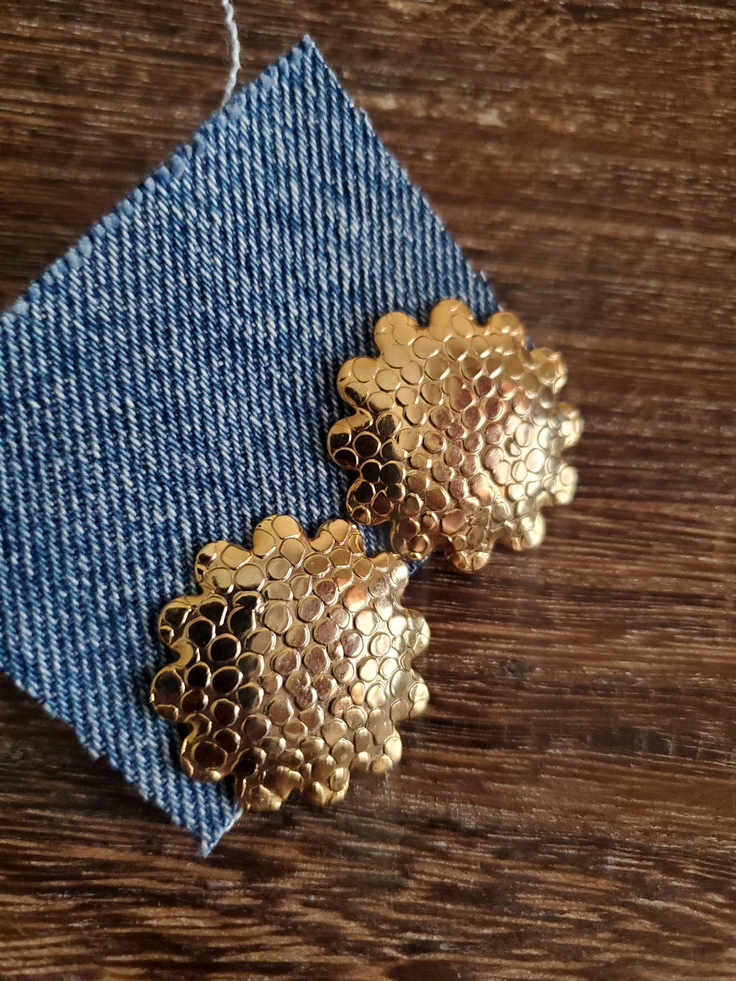 Vintage Honeycomb Splatter Earrings
