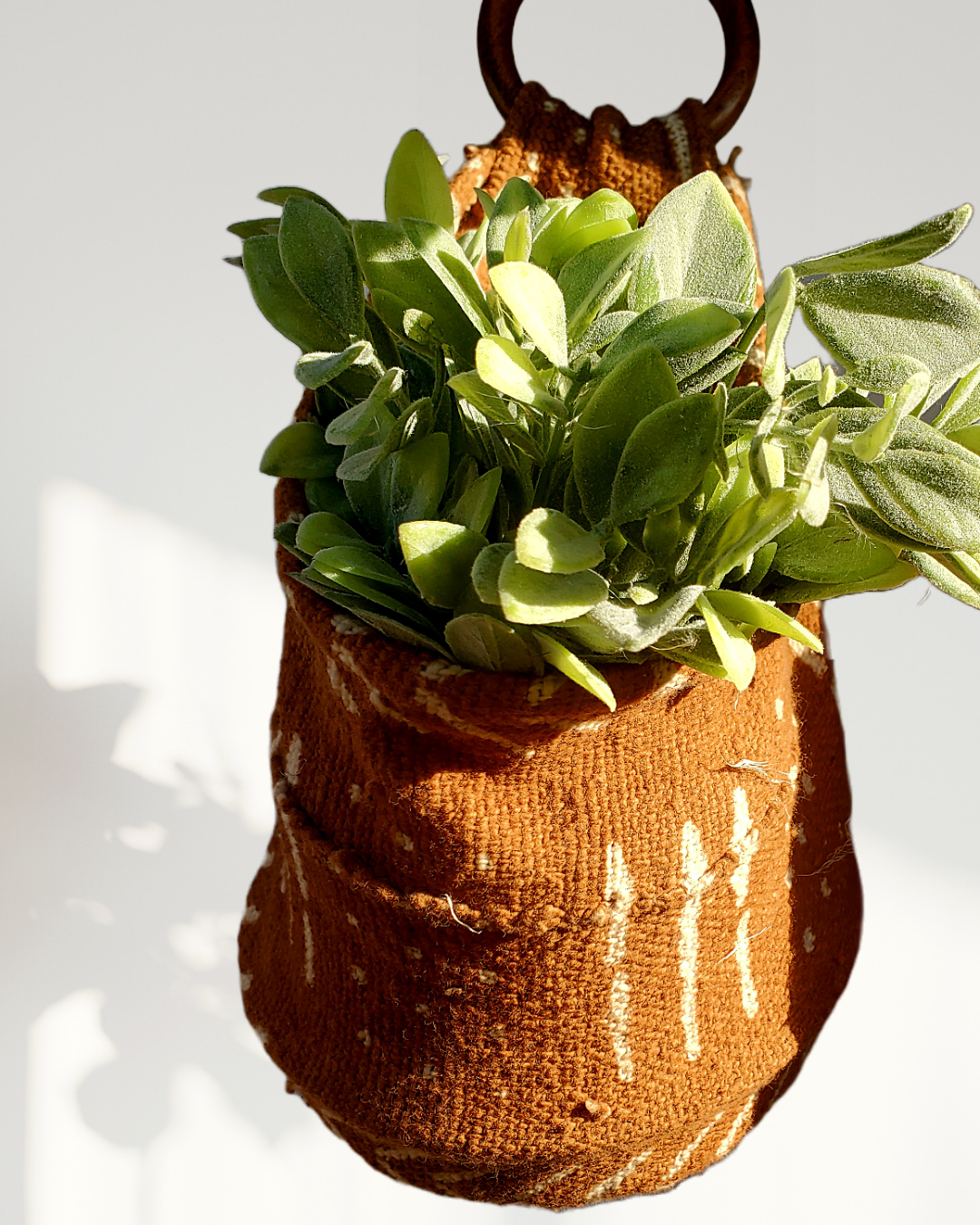 Hanging Mudcloth Plant Basket