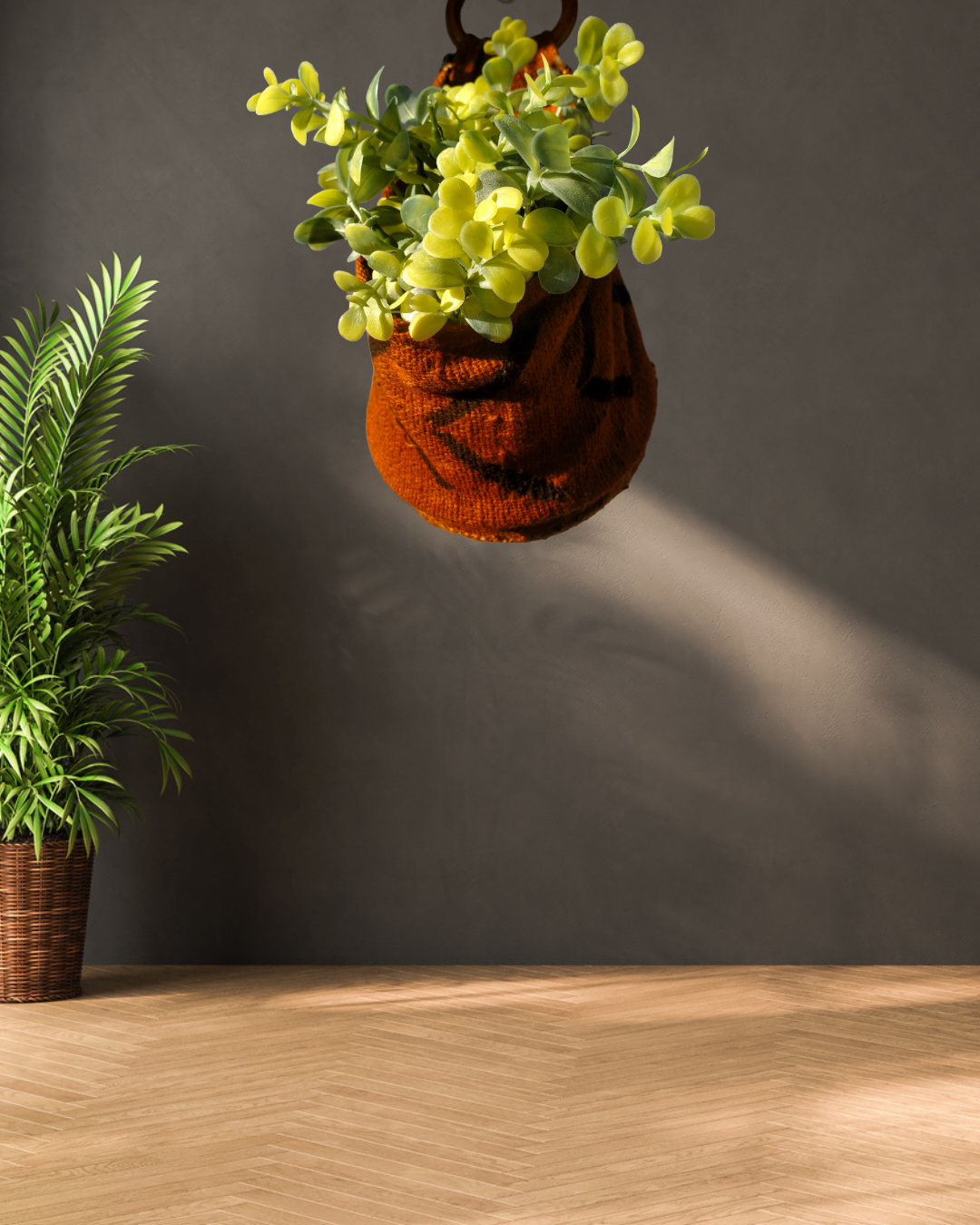 Hanging Mudcloth Plant Basket