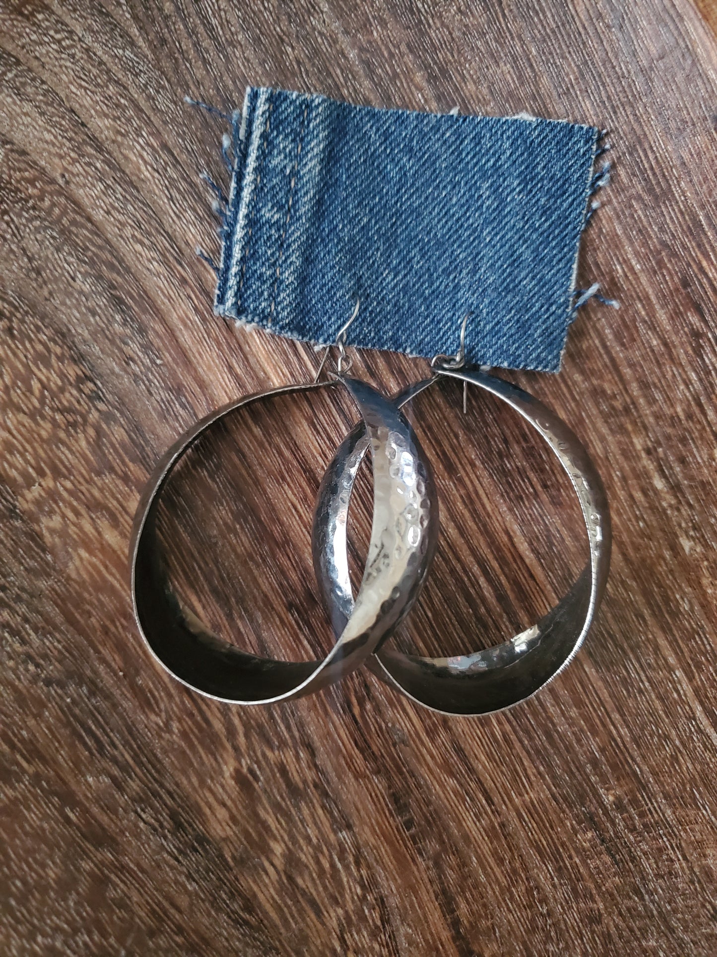 Vintage Hammered Graphite Hoops