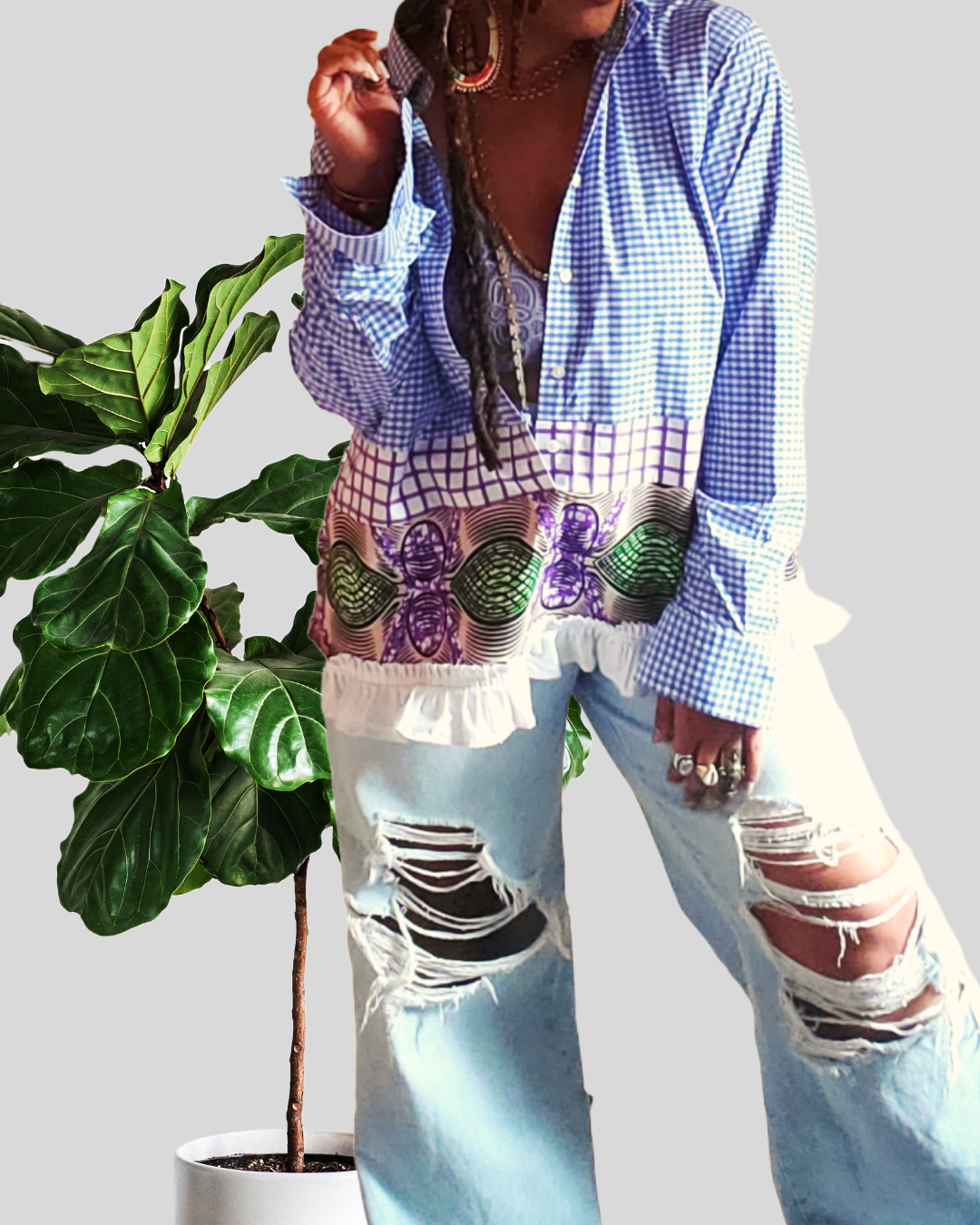 Frequency Mixed Print Shirt
