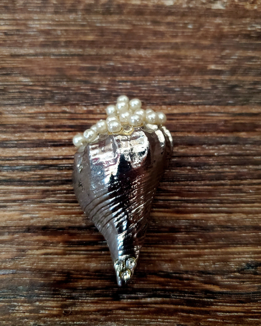 Vintage Silver Seashell Brooch