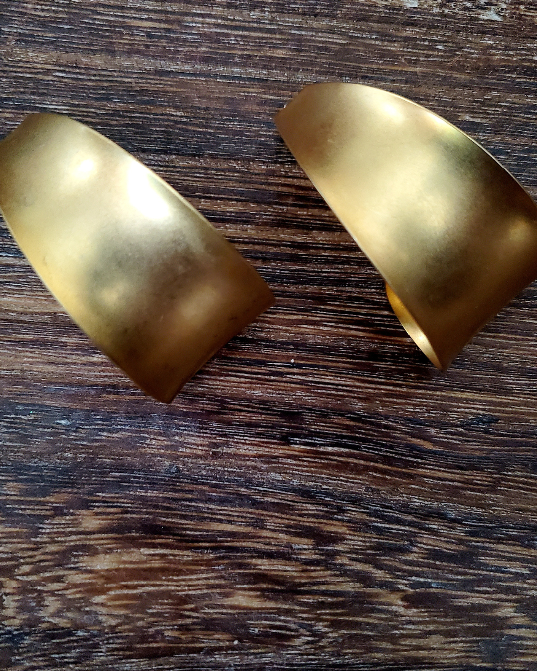 Vintage Brass Curve Earrings