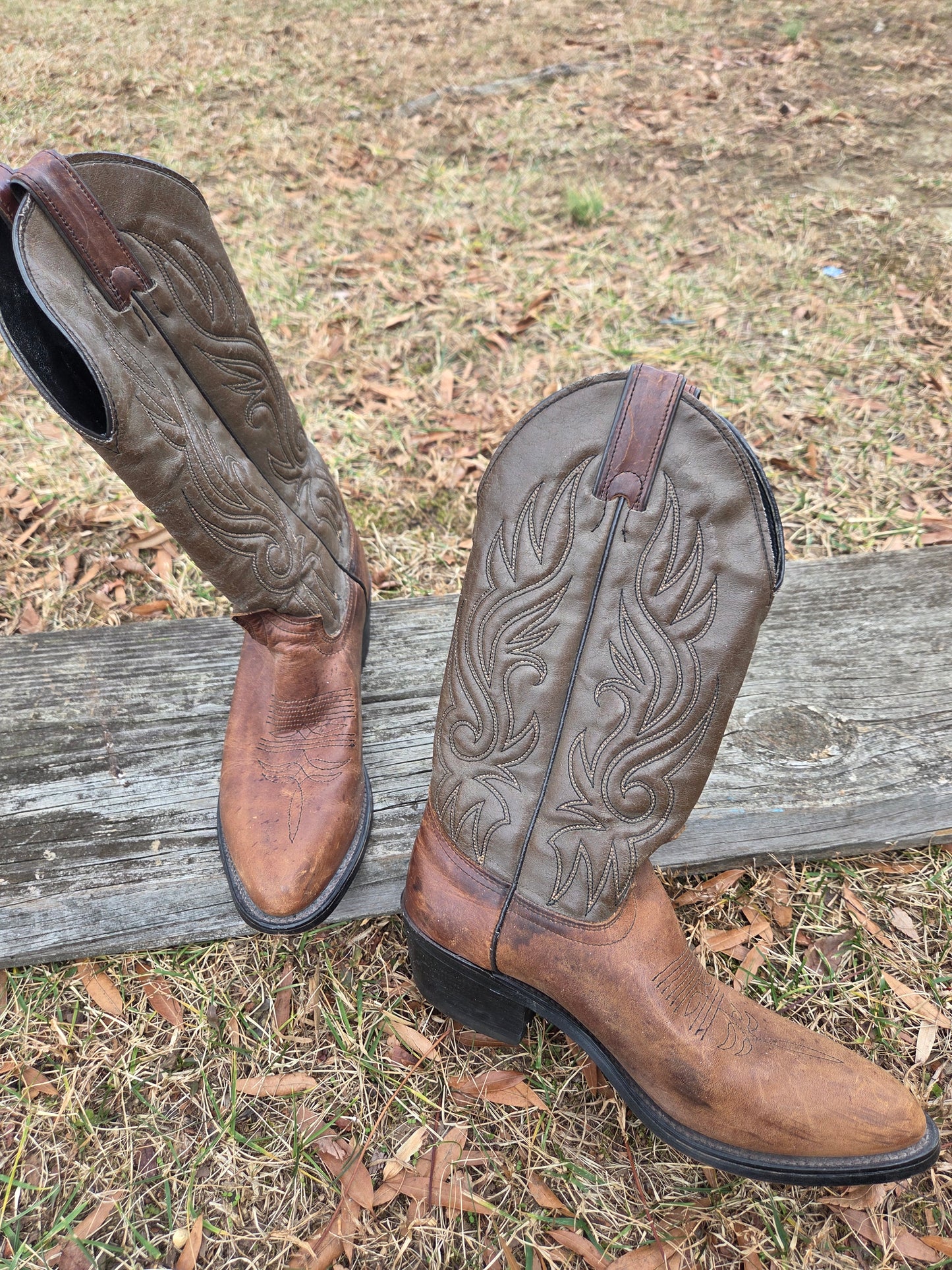 Two Tone Cowboy Boots