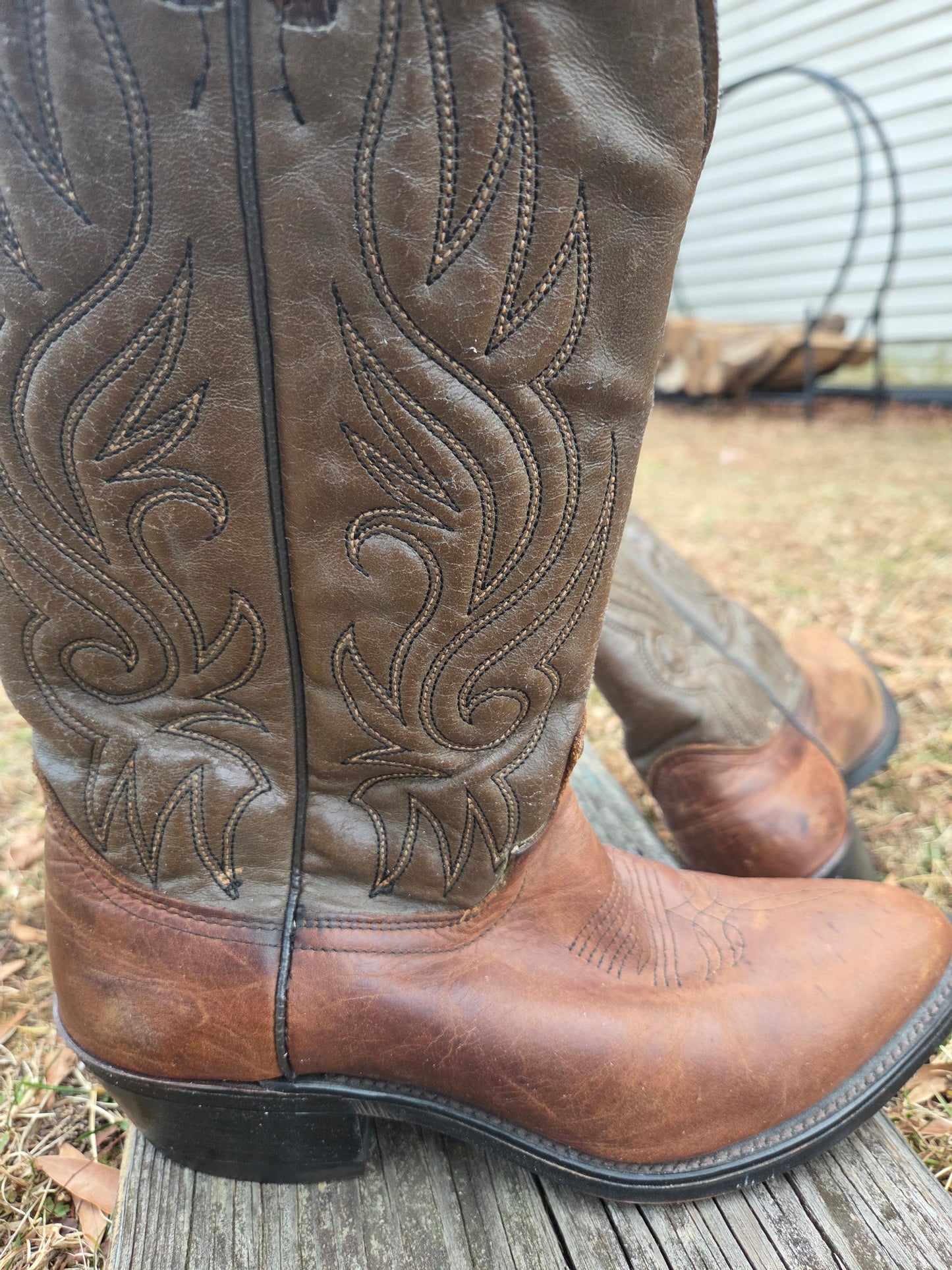 Two Tone Cowboy Boots