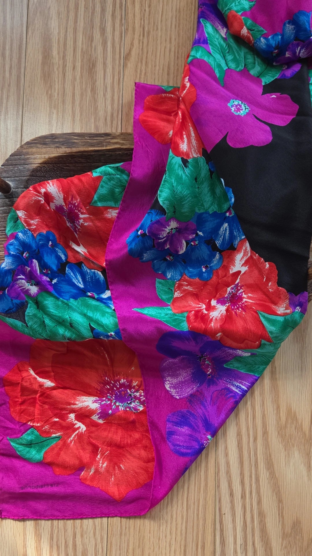 LC Red & Black Floral Scarf